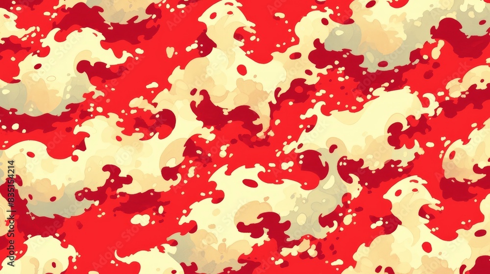 Red and Beige Camouflage Pattern Red and Beige Camouflage Pattern