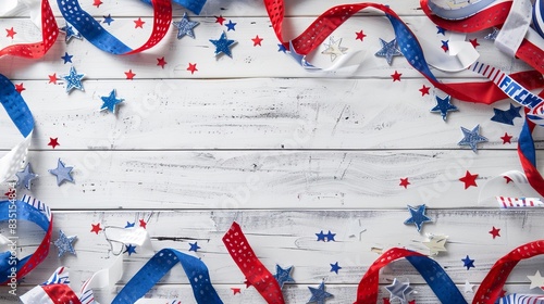 Studio shot of July 4th celebration items with room for copy