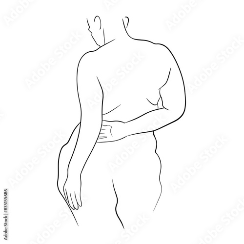 Personnage ligne fine gros de dos