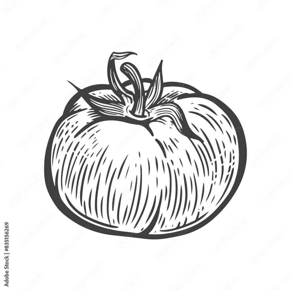 Tomato vegetable vector line drawing illustration. Tomato vegetable vector line drawing illustration.