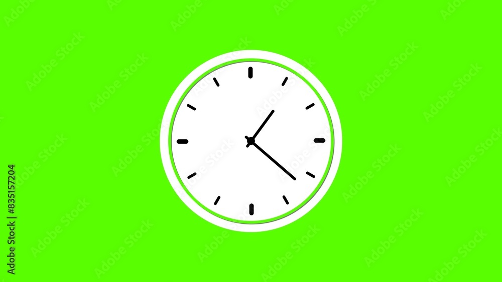 Digital clock and analog circle clock 24 hours black color illustration. lime green screen clock icon 4k illustration. Digital clock and analog circle clock 24 hours black color illustration. lime green screen clock icon 4k illustration.