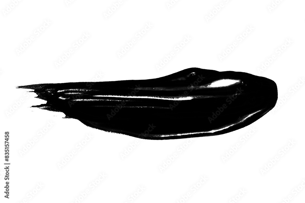 a stroke of black paint on a blank background a stroke of black paint on a blank background