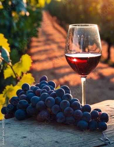 Wallpaper Mural Harvest Elegance Wine and Grapes in Harmony wine, glass, alcohol, drink, red, grape, grapes, fruit, white, food Torontodigital.ca