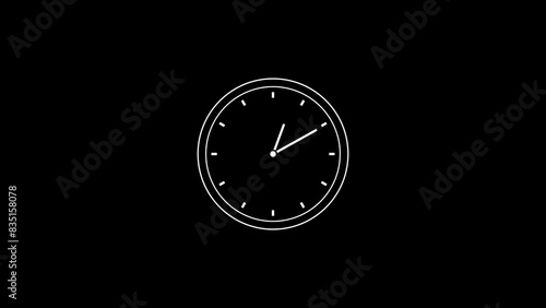 Wallpaper Mural clock icon 24 Hour Day Fast Speed illustration. White circle 360 degree rotation. Black background 4k illustration. Torontodigital.ca