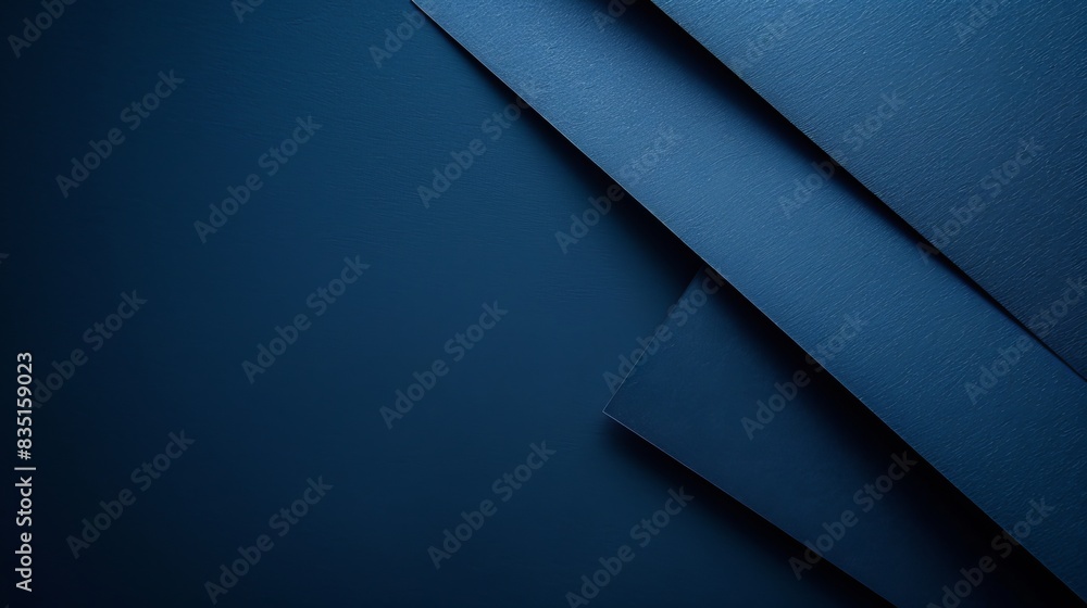 Dark navy blue paper aligned to the right on a navy blue background, minimalistic and clean design with copy space Dark navy blue paper aligned to the right on a navy blue background, minimalistic and clean design with copy space