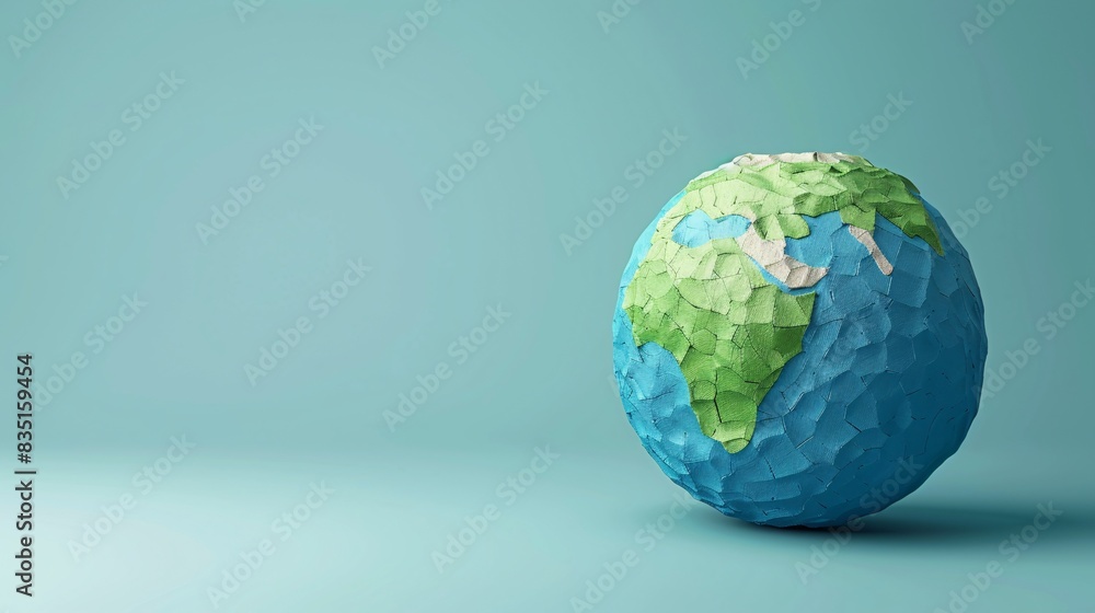 3D polygonal globe on a blue background, symbolizing global connectivity, environmental issues, and international relations in a creative style. 3D Illustration. 3D polygonal globe on a blue background, symbolizing global connectivity, environmental issues, and international relations in a creative style. 3D Illustration.