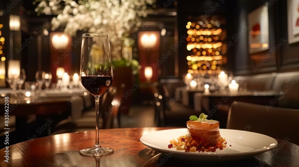 75. A beautifully plated entr�e in a sophisticated restaurant, candlelit ambiance, and gourmet flavors 75. A beautifully plated entr�e in a sophisticated restaurant, candlelit ambiance, and gourmet flavors
