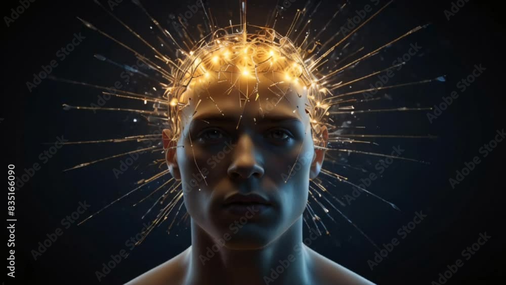 A striking digital artwork depicting a human head adorned with a glowing neural network, symbolizing advanced thinking and innovation A striking digital artwork depicting a human head adorned with a glowing neural network, symbolizing advanced thinking and innovation