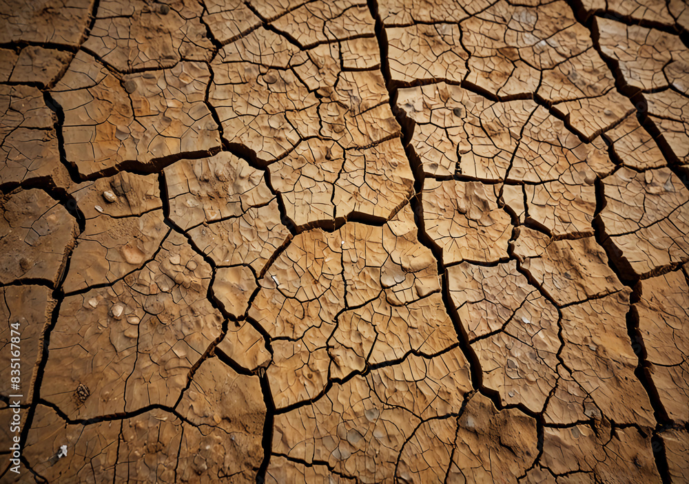 Close-up image of cracked, dry area Close-up image of cracked, dry area