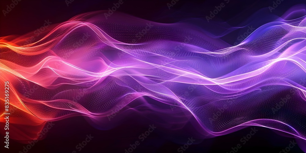 Flowing Wave Pattern Created by Dash Dot Lines on Abstract Background. Concept Abstract Art, Wave Pattern, Dash Dot Lines, Background Design, Flowing Motion Flowing Wave Pattern Created by Dash Dot Lines on Abstract Background. Concept Abstract Art, Wave Pattern, Dash Dot Lines, Background Design, Flowing Motion