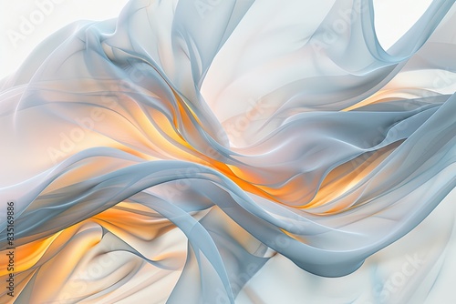 Flowing abstract shapes in soft colors, creating a sense of movement and health photo