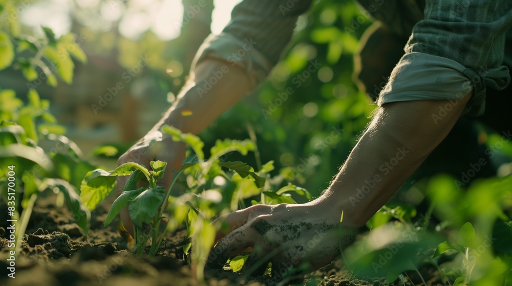 Fototapeta premium person working in garden