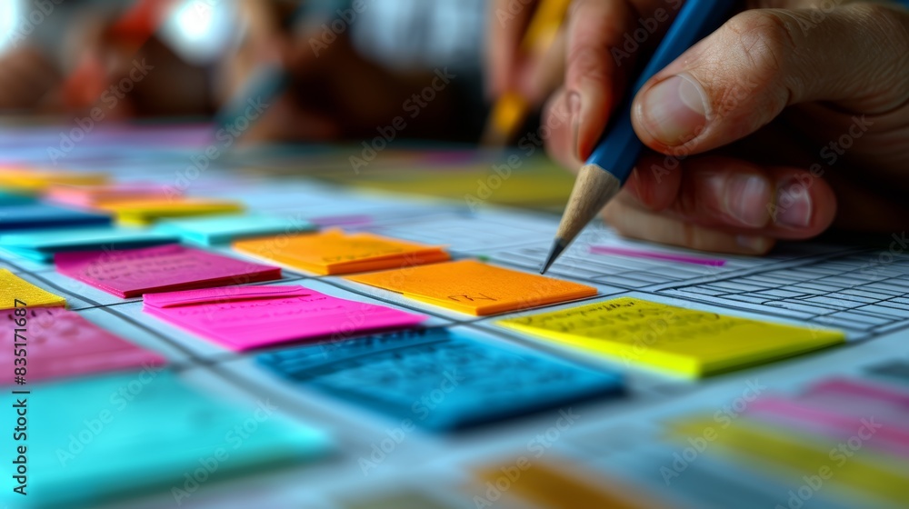 A team of marketers brainstorming a new campaign. A team of marketers brainstorming a new campaign.