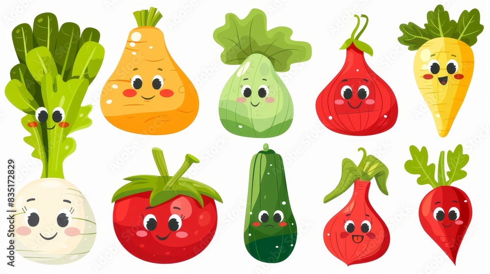 In this cute cartoon flat style, vegetables go in for sports. Modern isolates. In this cute cartoon flat style, vegetables go in for sports. Modern isolates.