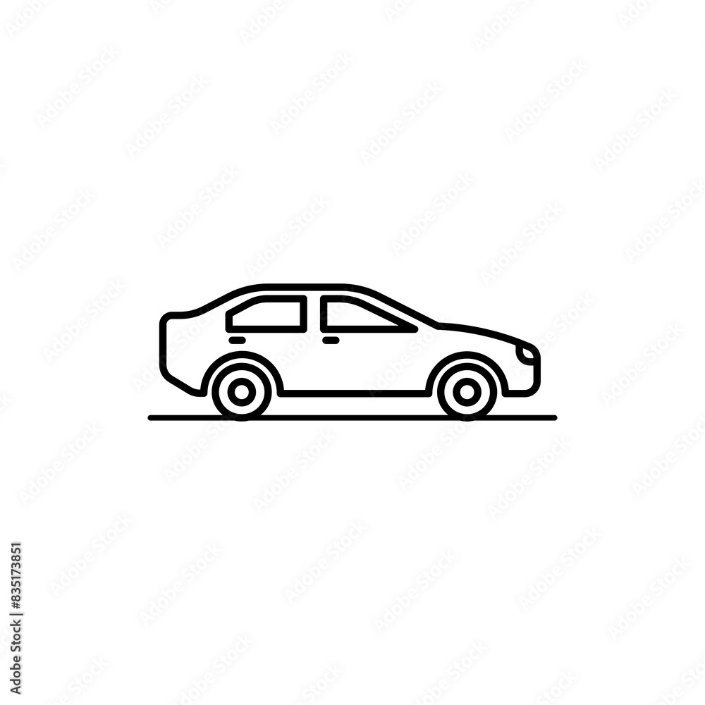 Car black lines vector icon . Car black lines vector icon .