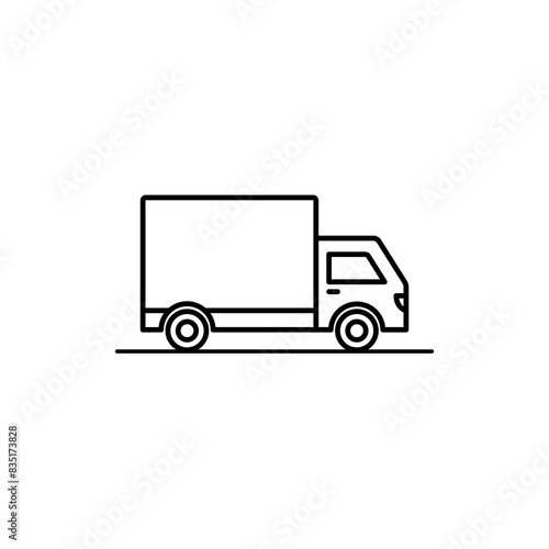 Fast shipping delivery truck outline icon