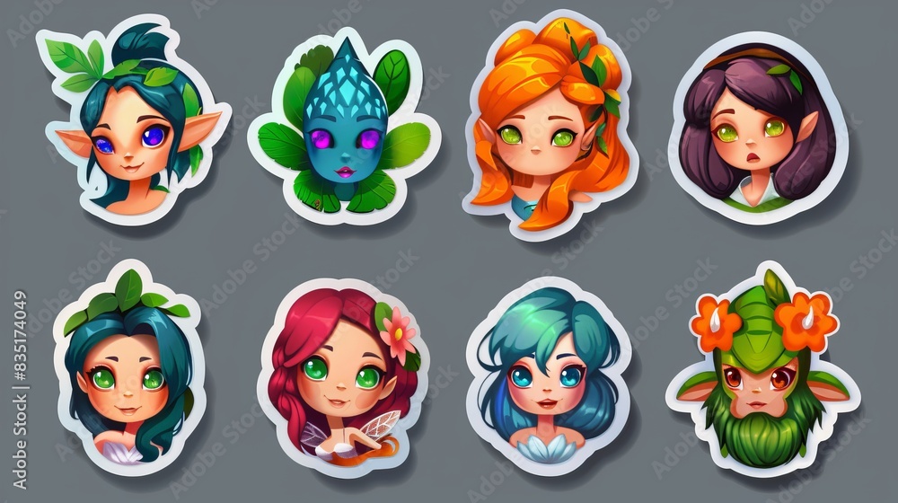 Stickers with mermaids and fairies Stickers with mermaids and fairies