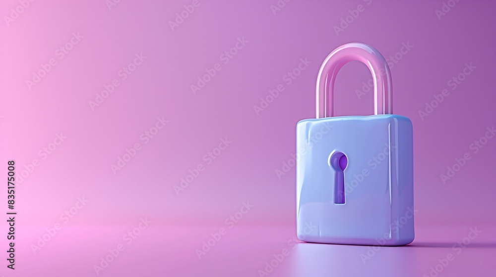 Colorful padlock on pink background, symbolizing security, privacy, and protection. Modern and vibrant minimalistic design for various uses. 3D Illustration. Colorful padlock on pink background, symbolizing security, privacy, and protection. Modern and vibrant minimalistic design for various uses. 3D Illustration.