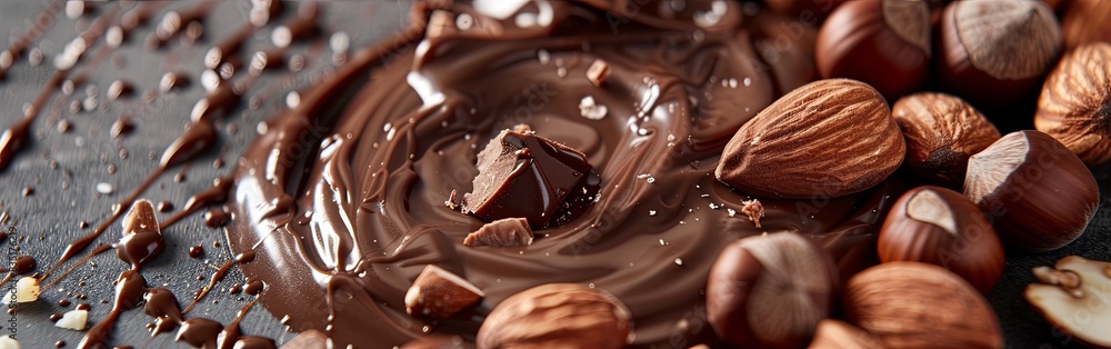 Tempting Melted Chocolate Symphony with Nuts Tempting Melted Chocolate Symphony with Nuts