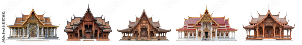 Naklejka premium Temple in south east asian set