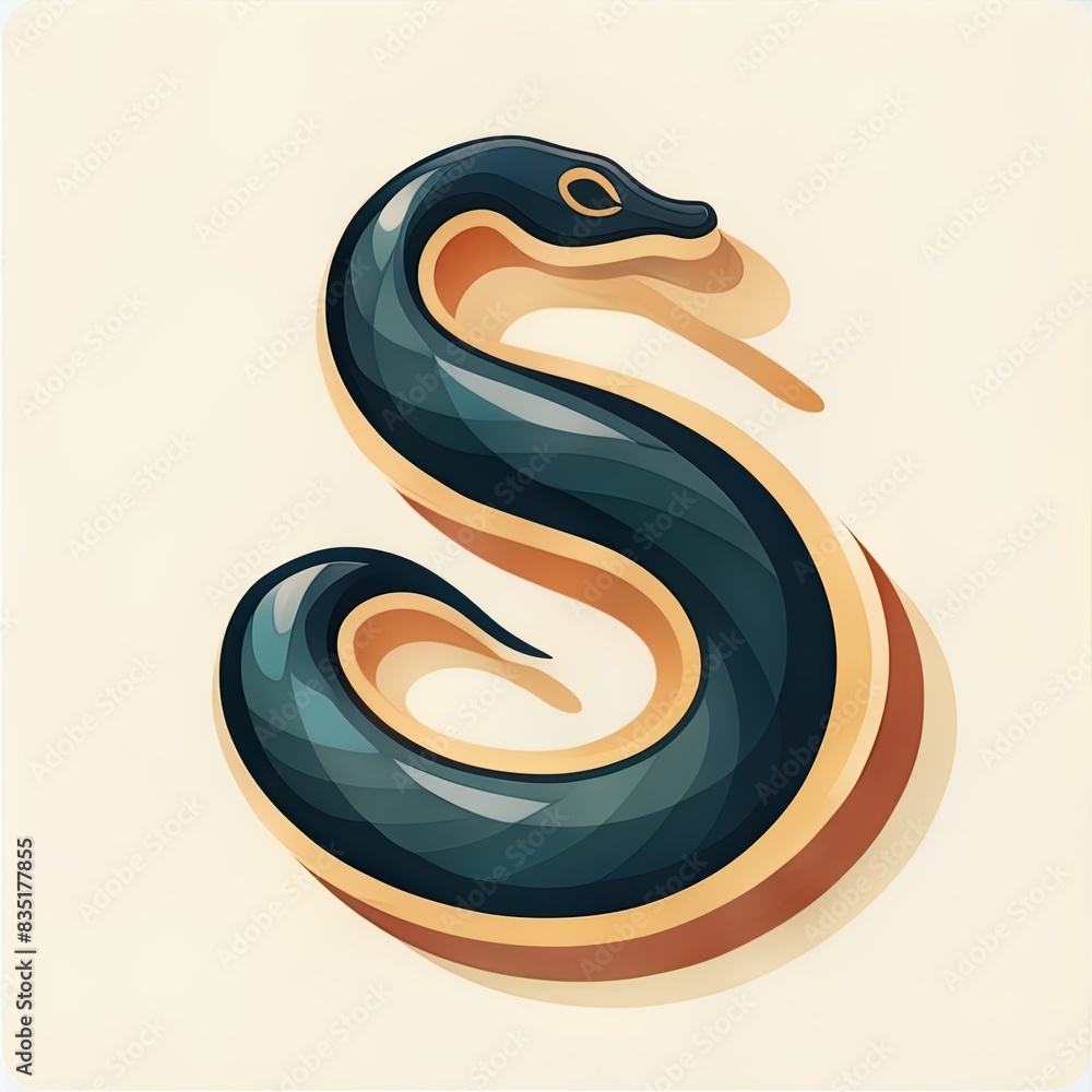 Naklejka premium illustration of a snake symbol