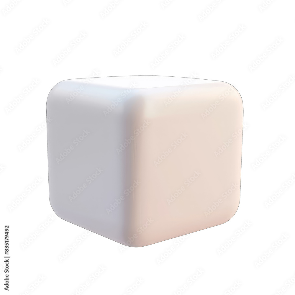 Minimalist white cube object isolated on a transparent background. Minimalist white cube object isolated on a transparent background.