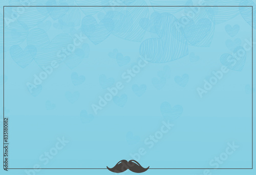 A lovingly adesigned light blue background filled with moustache, ideal for Father's Day themed content, evoking warmth and affection.