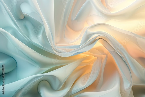 Gentle curves in light hues, creating a calming and abstract representation of health photo