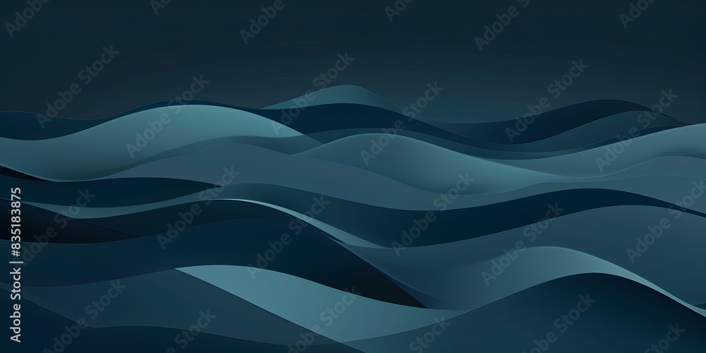 Fototapeta premium Smooth gradient from deep navy to teal, creating a cool and calming backdrop, perfect for tech gadgets or modern decor items