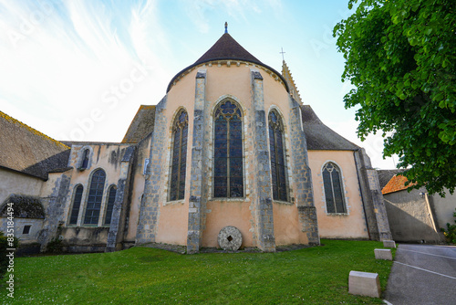 Apse of the abbey church of Ferrière-en-Gâtinais in the French department of Loiret, Centre Val de Loire, France photo