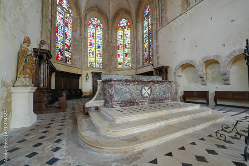 Choir of the abbey church of Ferrière-en-Gâtinais in the French department of Loiret, Centre Val de Loire, France photo