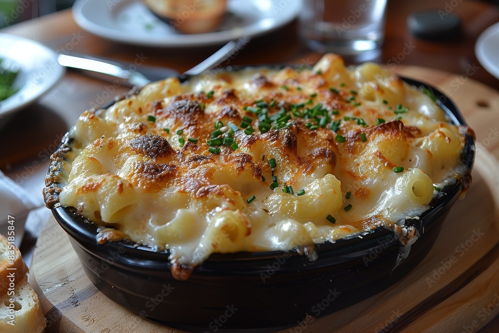 Mac and Cheese - Creamy macaroni with a golden cheese crust. Mac and Cheese - Creamy macaroni with a golden cheese crust.