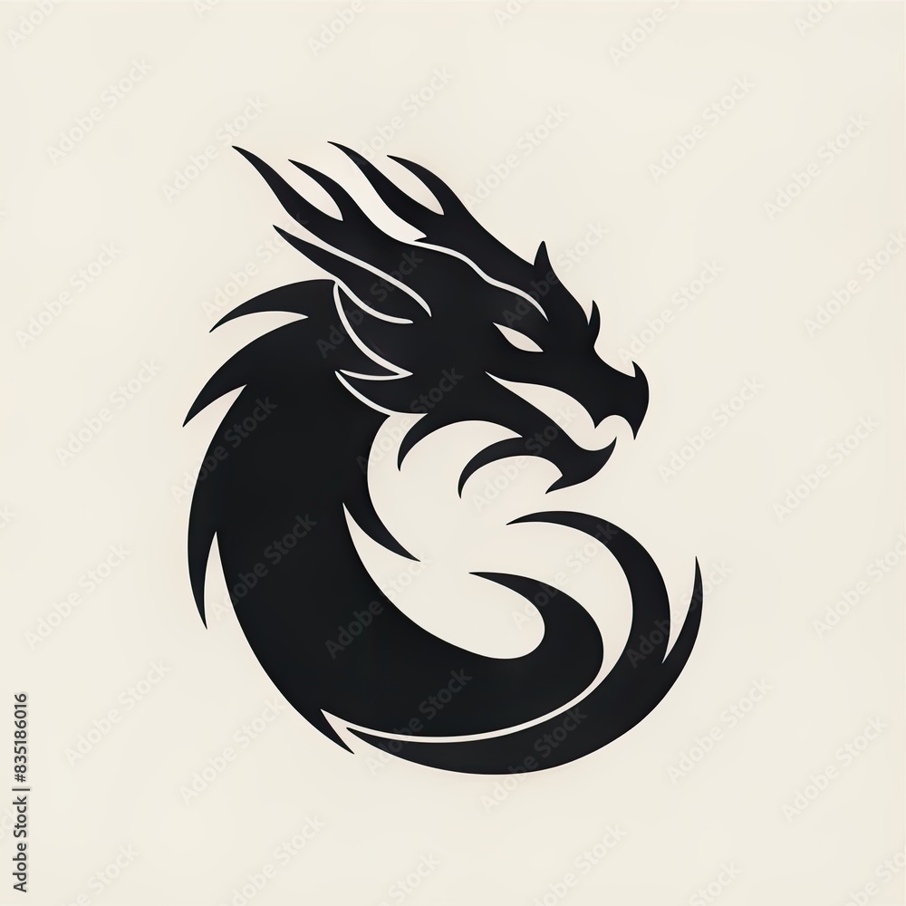 Fototapeta premium chinese zodiac year of the dragon, chinese new year, chinese new year, logo iconic dragon, circel logo dragon, red dragon logo, wood dragon chinese new year symbol, logo red dragon cool 