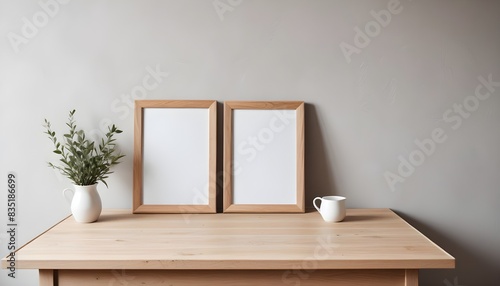 Clean Aesthetic Scandinavian style table with decorations. Zen. Spiritual 