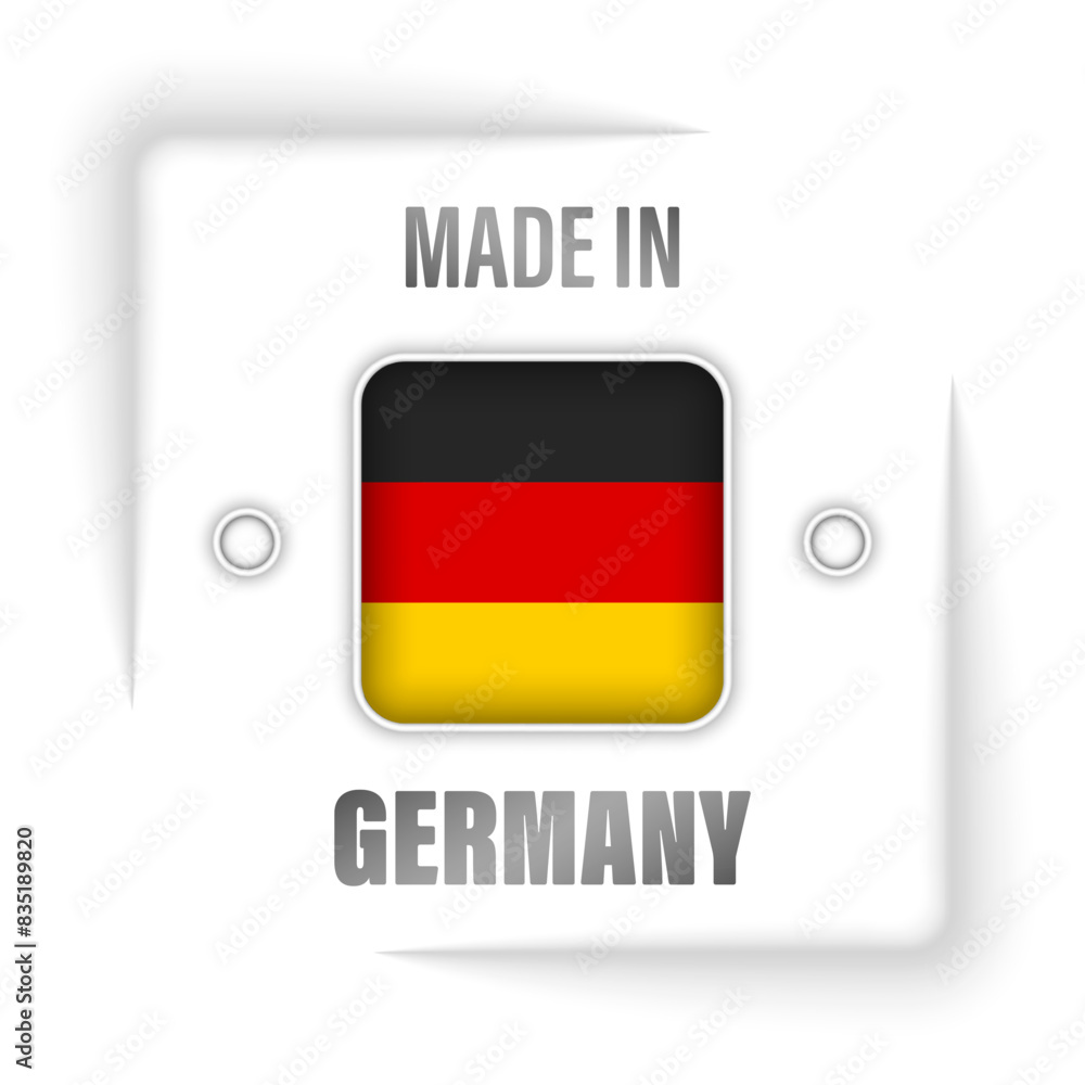 Made in Germany graphic and label. Made in Germany graphic and label.