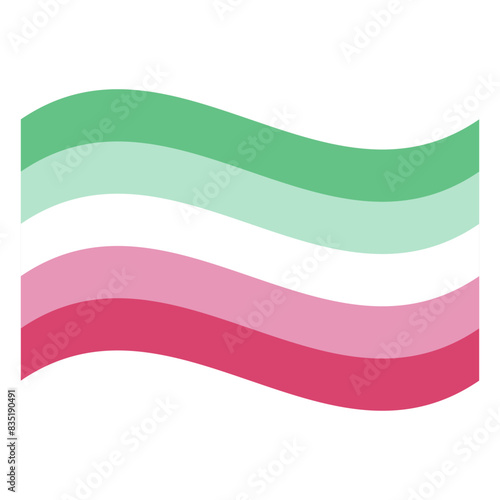Wavy Abrosexual Pride Flag Isolated in White