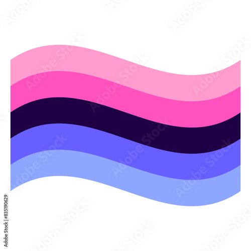 Wavy Omnisexual Pride Flag Isolated in White