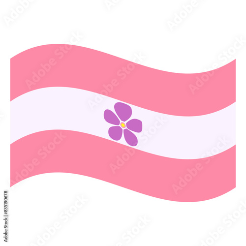 Wavy Sapphic Pride Flag Isolated in White