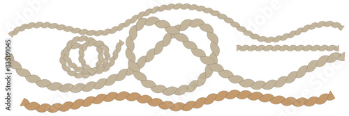 The rope icon. Black silhouette of a bundle of rope or twine. Vector illustration isolated on a white background for design and web. Rope icon vector illustration.