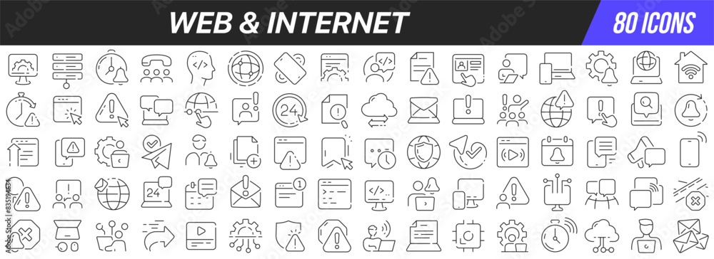 Web and internet line icons collection. Big UI icon set in a flat design. Thin outline icons pack. Vector illustration EPS10 Web and internet line icons collection. Big UI icon set in a flat design. Thin outline icons pack. Vector illustration EPS10