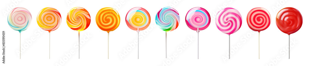 Lollipops candy png cut out element set Lollipops candy png cut out element set