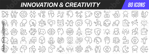 Innovation and creativity line icons collection. Big UI icon set in a flat design. Thin outline icons pack. Vector illustration EPS10