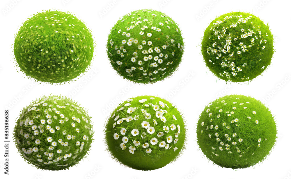 Grass sphere shape png cut out element set Grass sphere shape png cut out element set