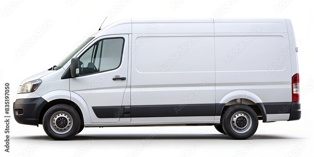 White delivery van isolated on white background, delivery, van, white, isolated, transportation, vehicle, cargo, commercial, logistics, shipping, empty, clean, moving, distribution, service