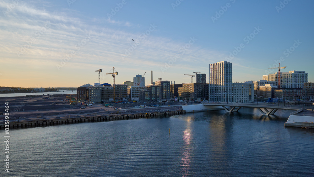 West Harbor Terminal 2 in Helsinki: May, sunny evening. West Harbor Terminal 2 in Helsinki: May, sunny evening.