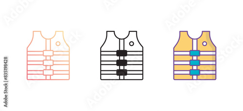 Life Vest icon design with white background stock illustration