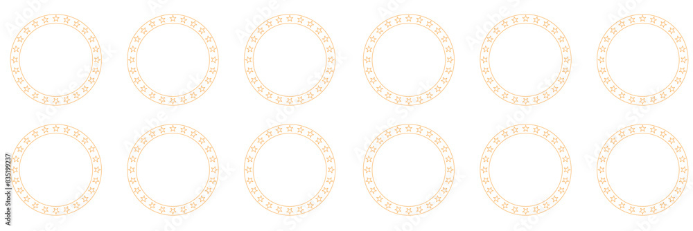 Circle made out of five pointed stars Circle made out of five pointed stars