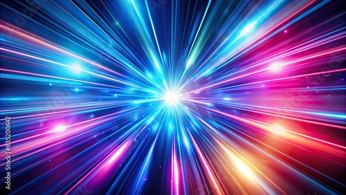 Abstract dynamic light rays in vibrant blue and pink colors evoking a sense of speed and movement   abstract  radiant  light rays  dynamic  speed  movement  vibrant  blue  pink  hues