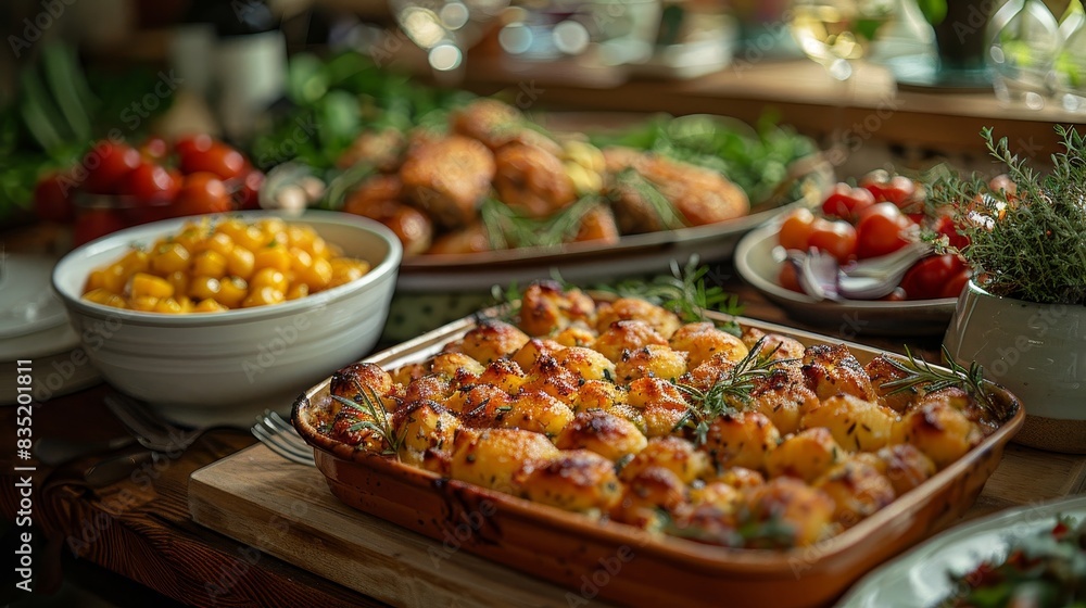 custom made wallpaper toronto digitaltable with a variety of food on it