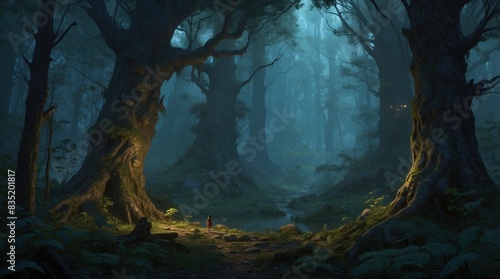 Game art medieval and impressive forest